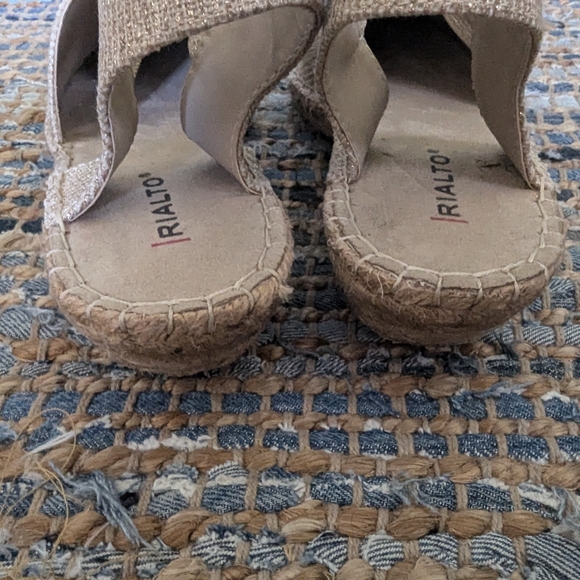 Hemp Rope Slingback Sandals 7.5 Espadrilles Beige Flats Neutral Loafers Summer B - Picture 7 of 9